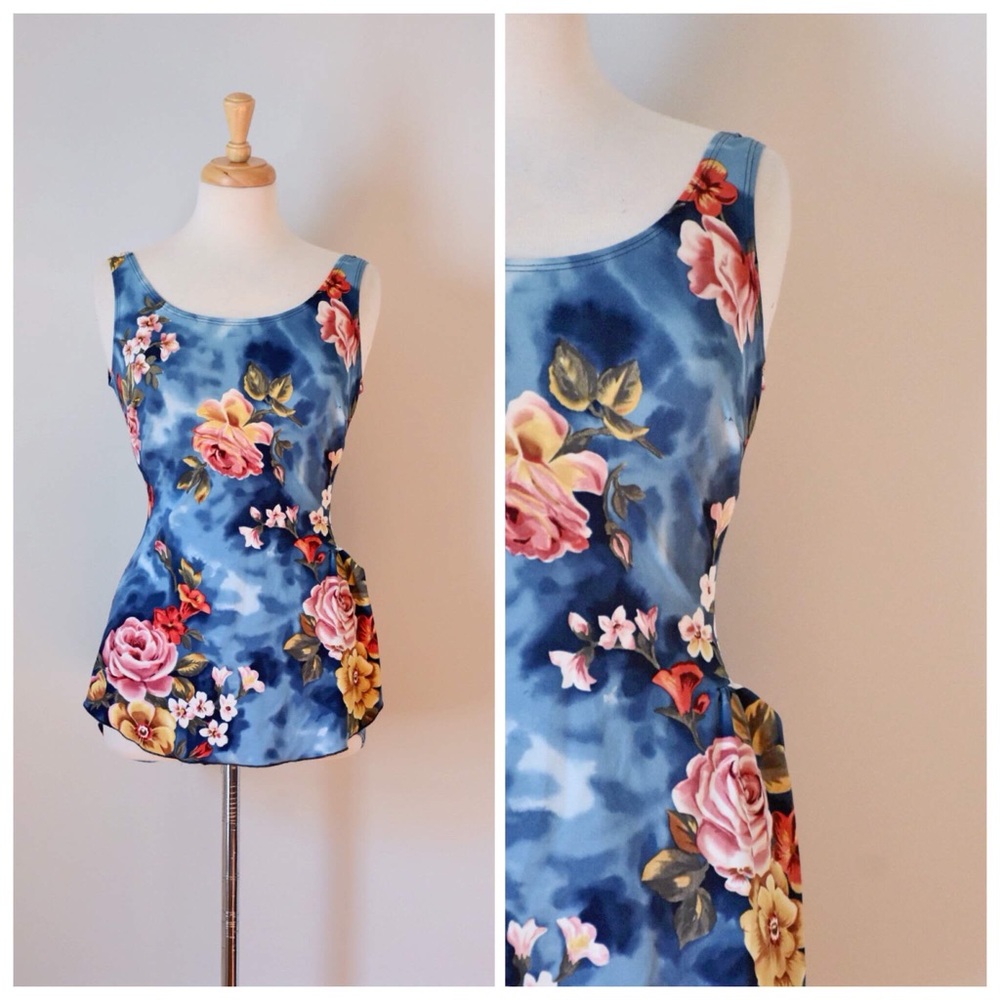 Vintage Skirted Tank Style Swimsuit